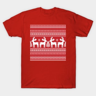 Reindeer Rudolph Christmas Pixel Art Design T-Shirt